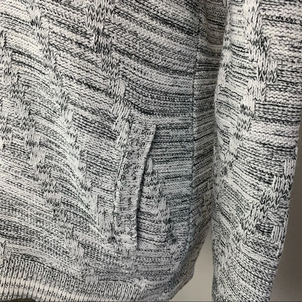 Eddie Bauer Womens Marled Gray Black Shawl Collar Zip Cardigan Sweater‎ M 9646